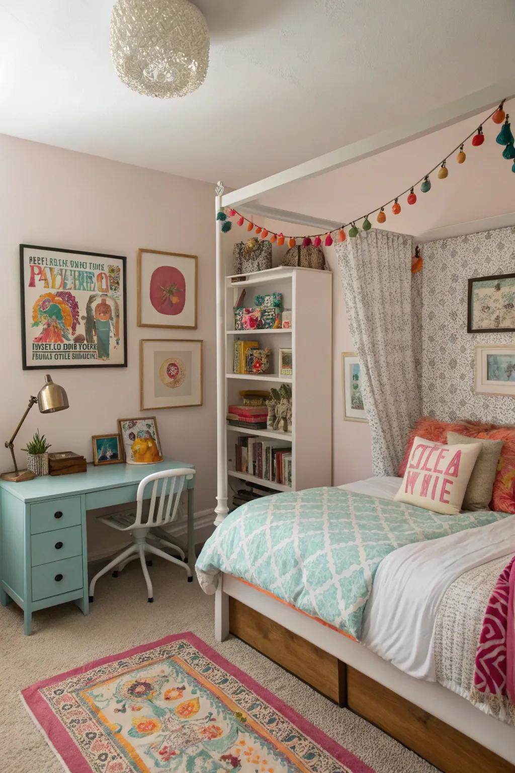 Eclectic design elements that bring a unique and personalized touch to the area.
