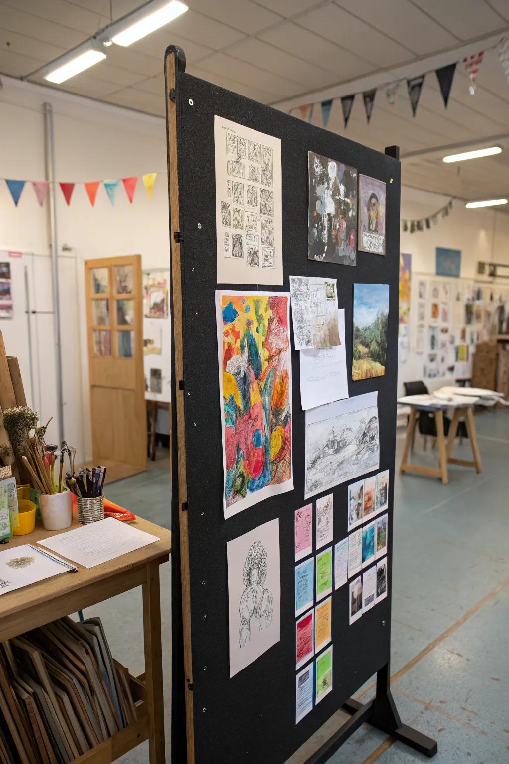 Express your artistic side with a display board that doubles as a canvas.