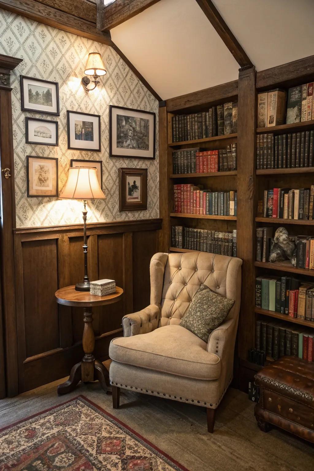 A classic nook that transports you back in time with its nostalgic charm.