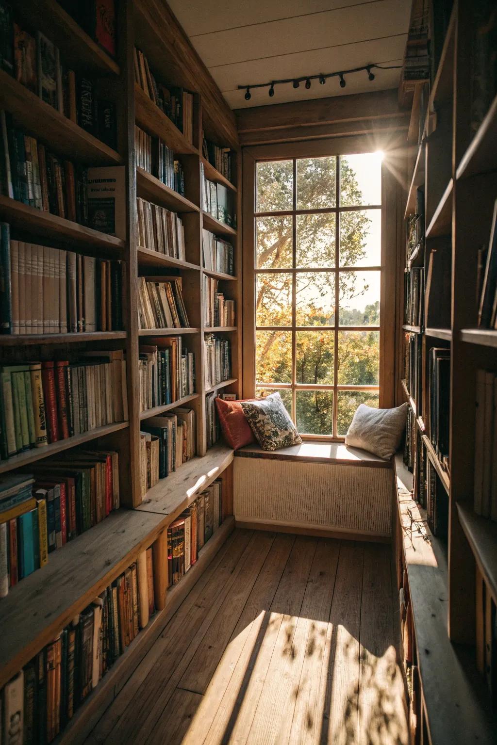 A sunny window nook perfect for reading.