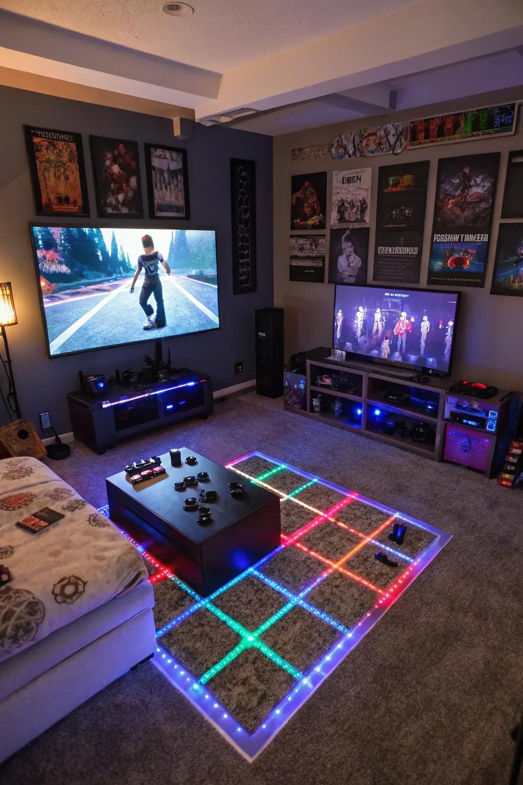 Flooring that is interactive incorporates a playful and dynamic aspect into the space.