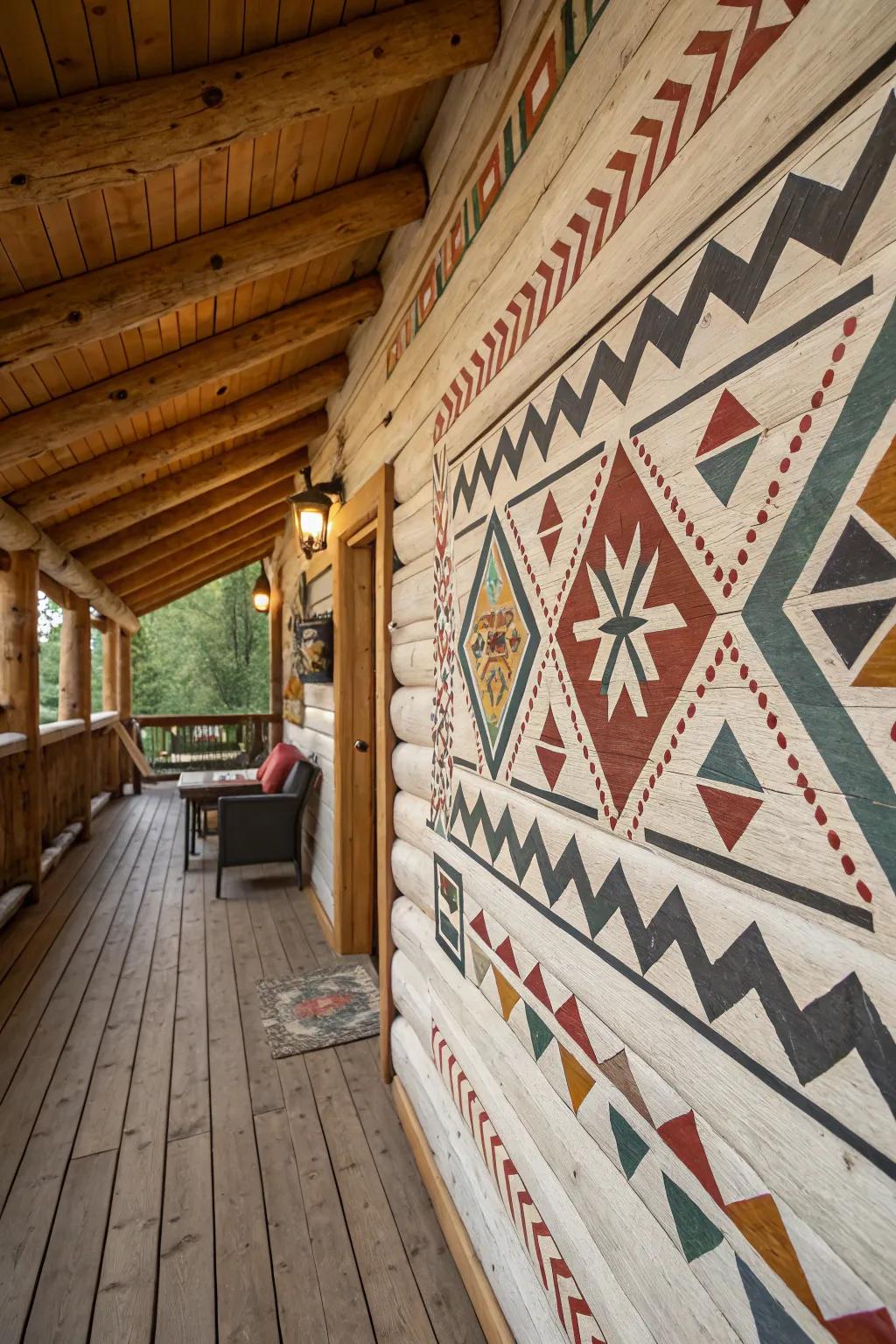 Geometric patterns enlivening the cabin with contemporary flair.