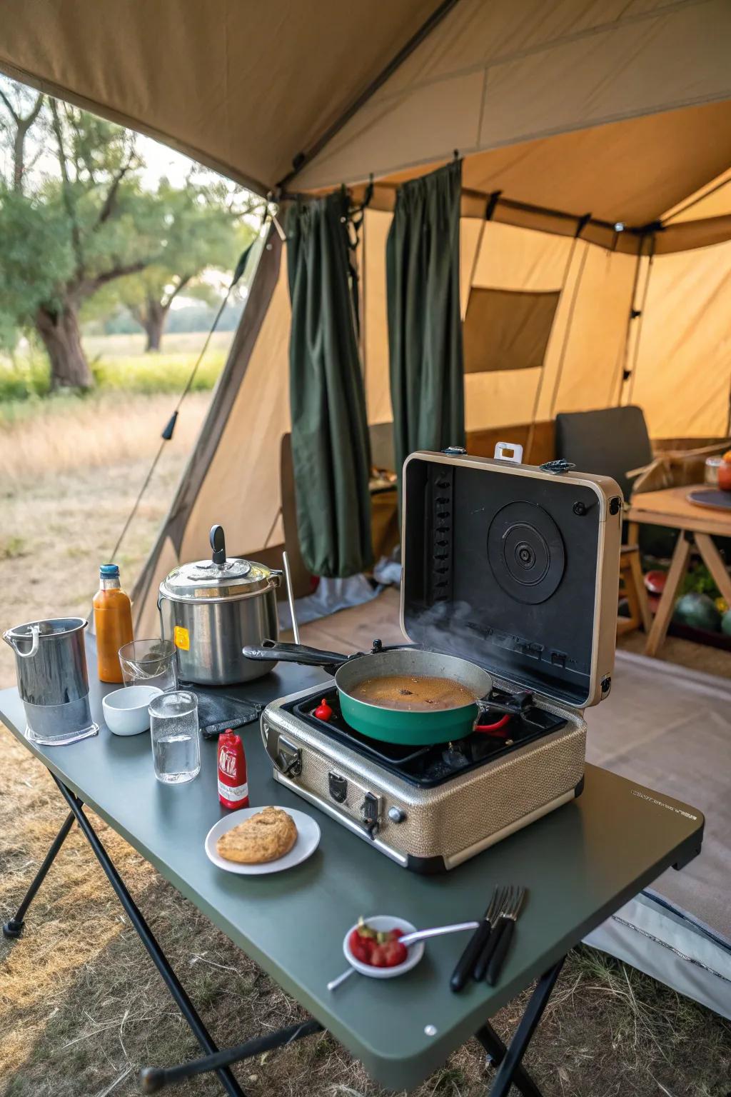 Transform any spot into a kitchen with a pop-up shelter.