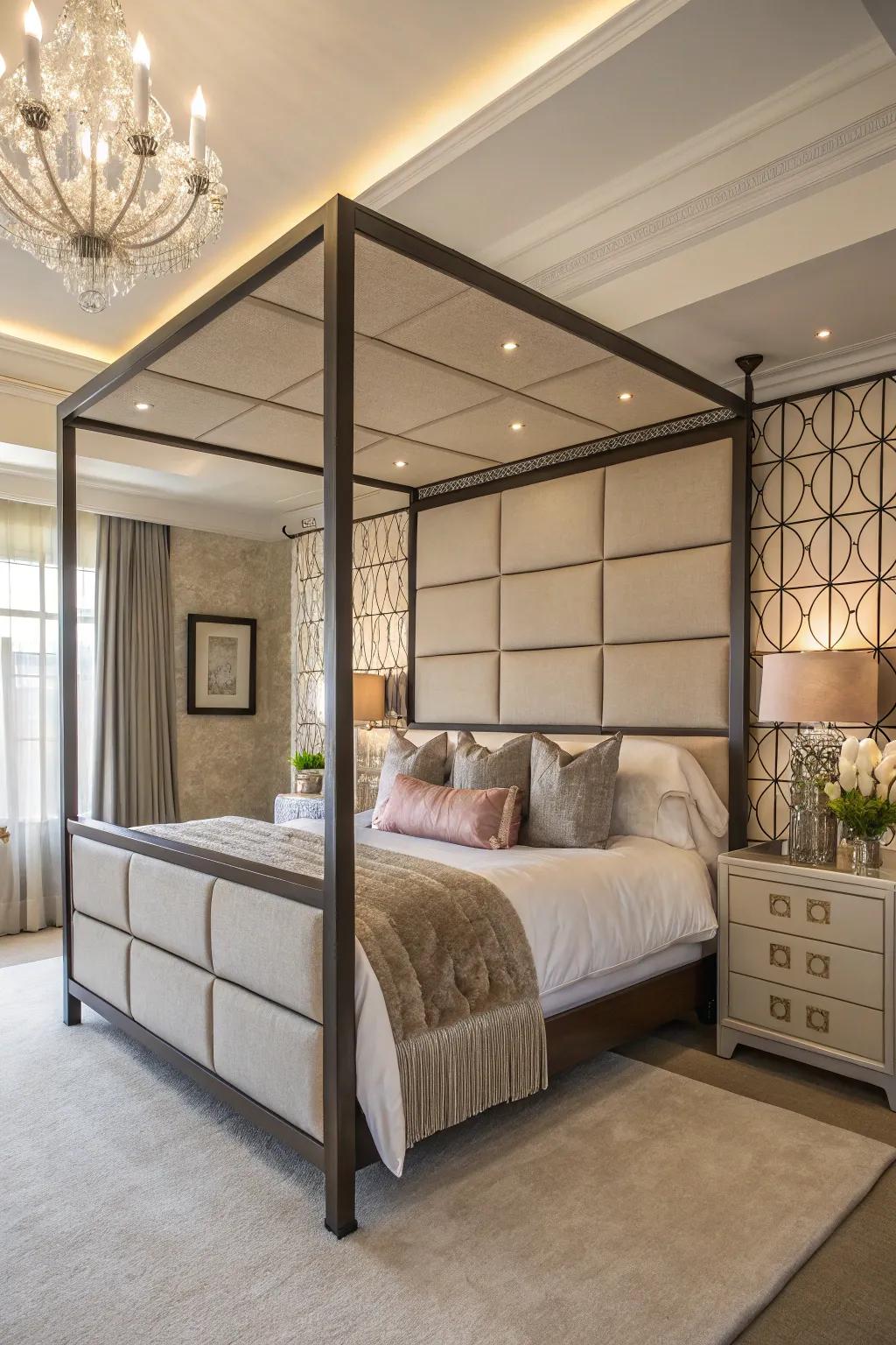 Modular panels allow for customizable four-poster design.
