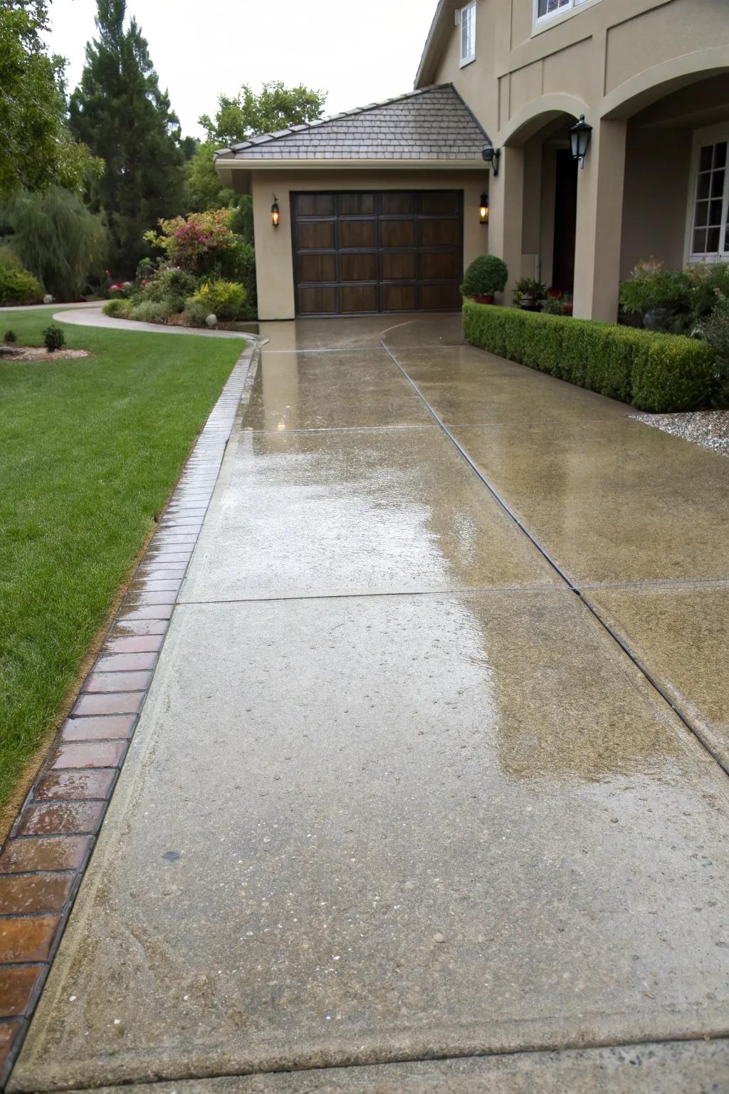 Pressure washing renews the look of your driveway.