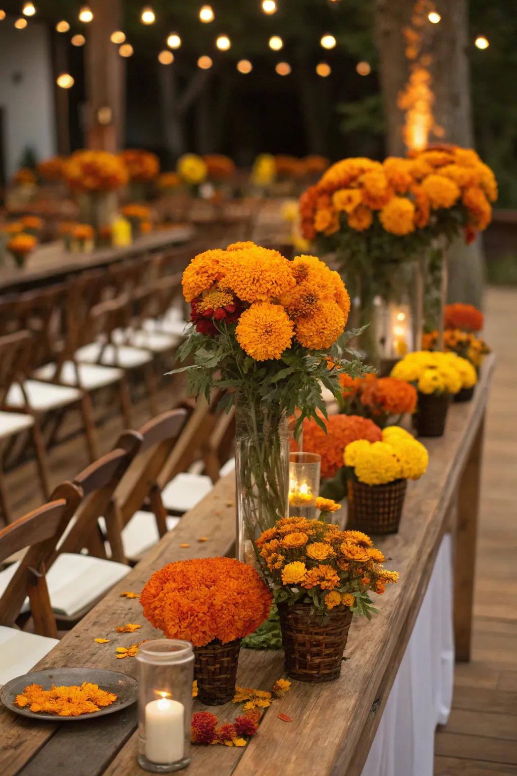 Blaze Flowers adding warmth and value to wedding aesthetics.