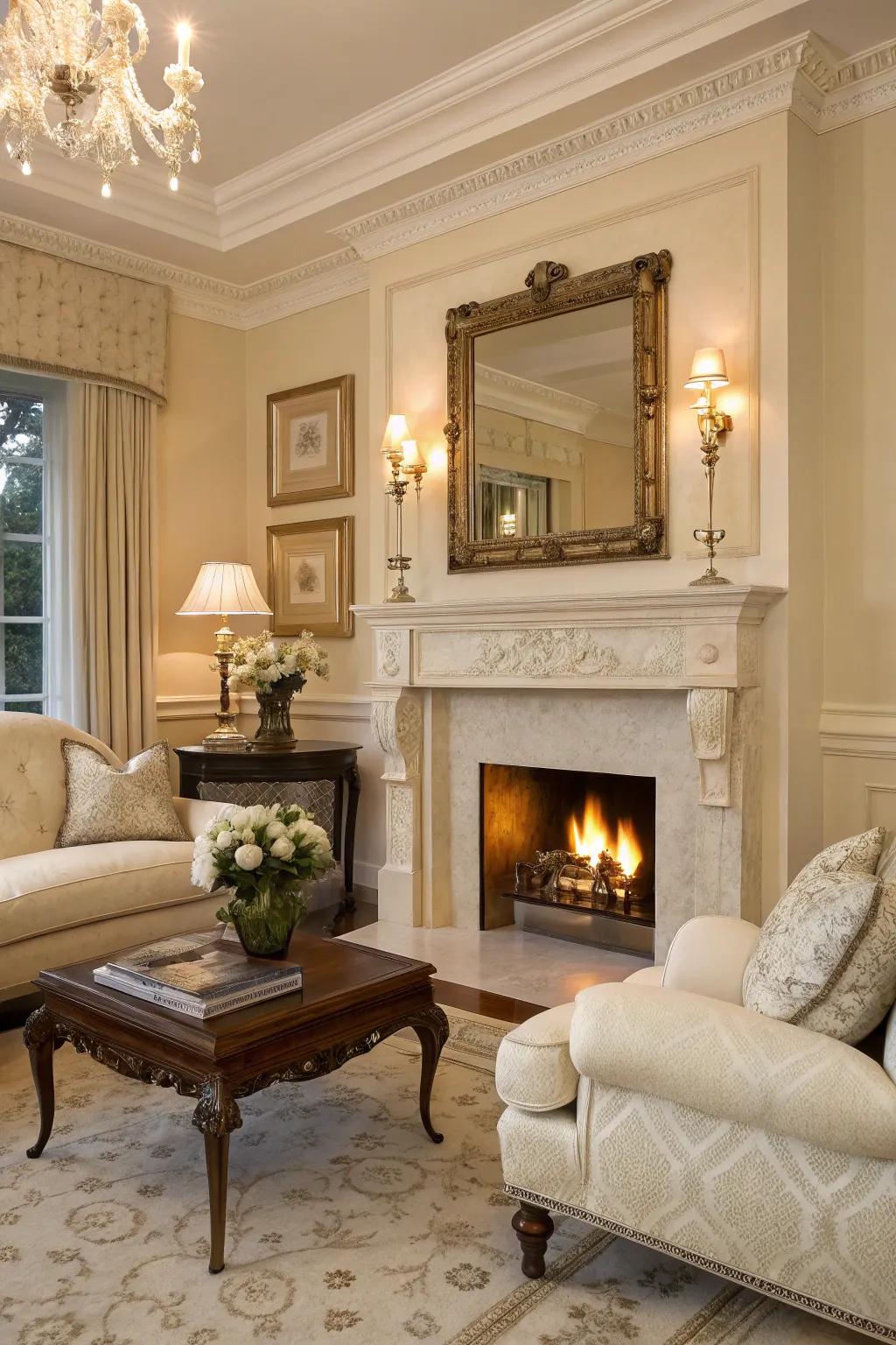 Soft vanilla provides elegant simplicity, ideal for a traditional and timeless space.