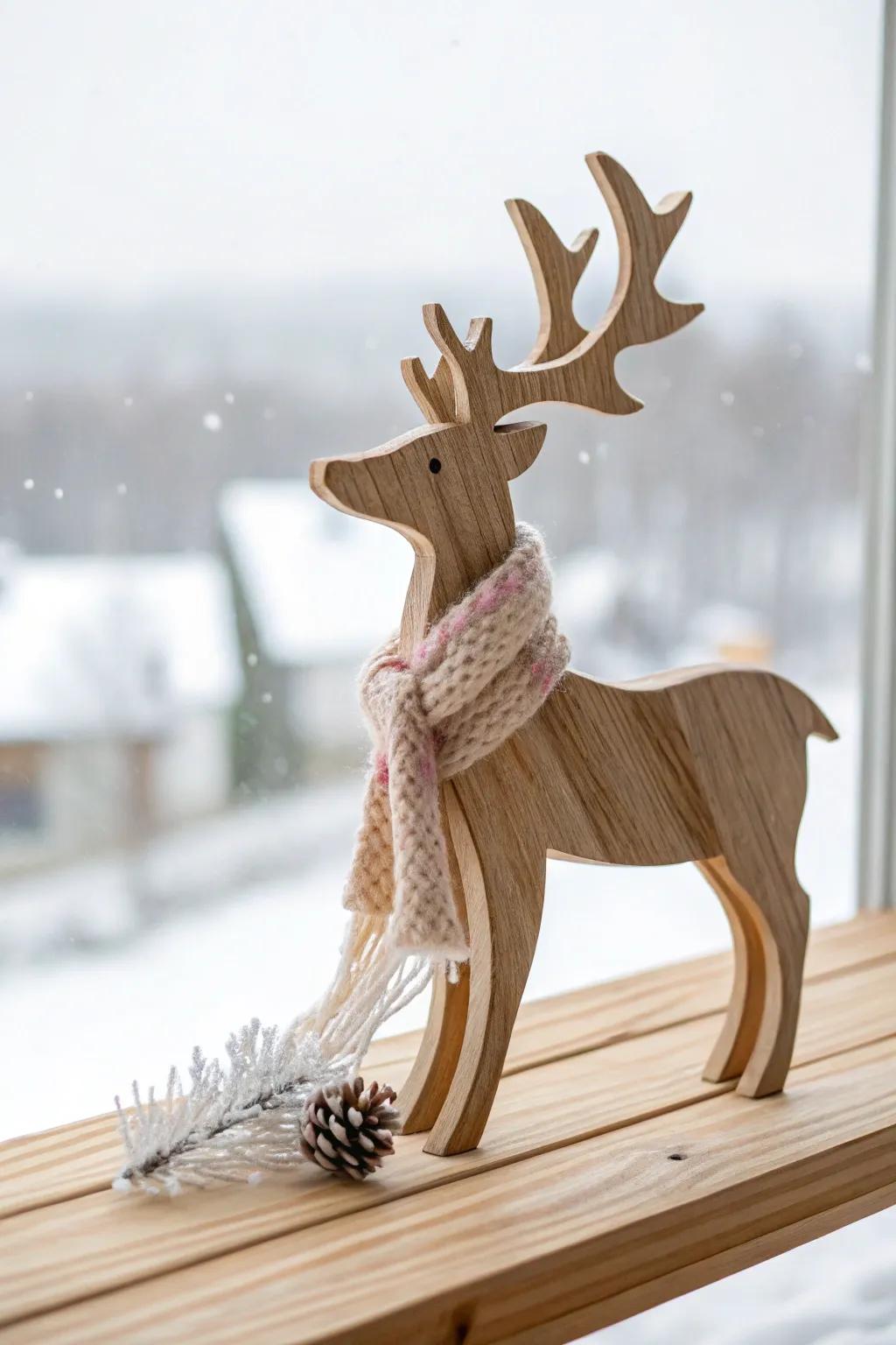 Embrace the inherent allure of handcrafted timber reindeer this holiday season.