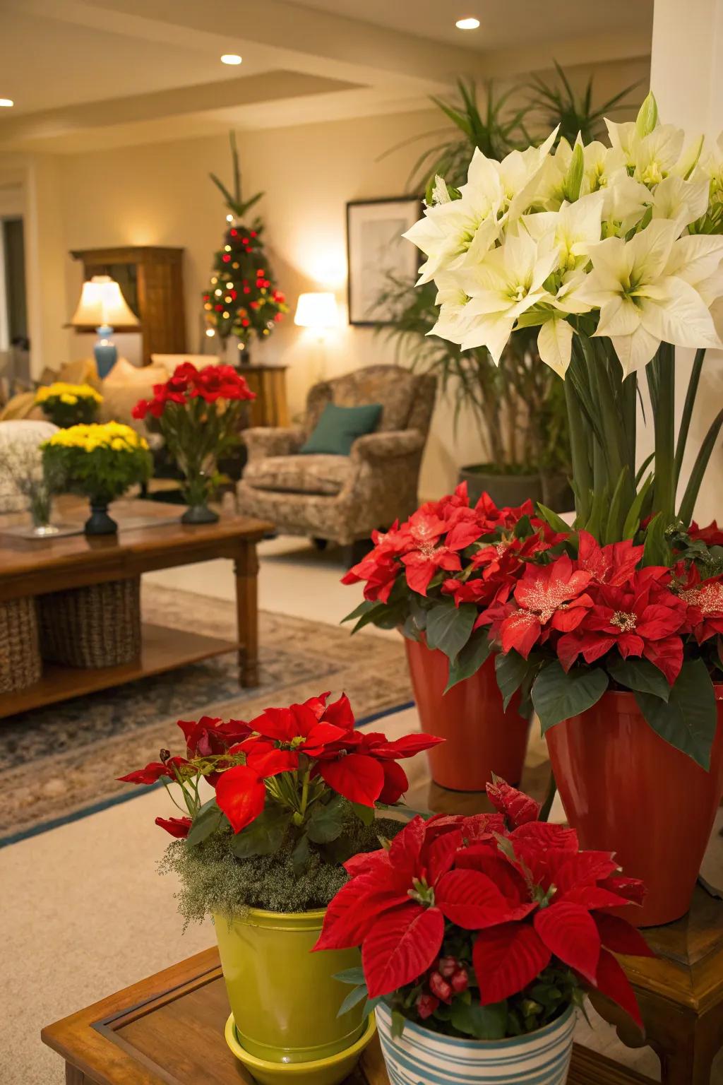 Celebratory flowers invigorate any space with celebratory coloring.