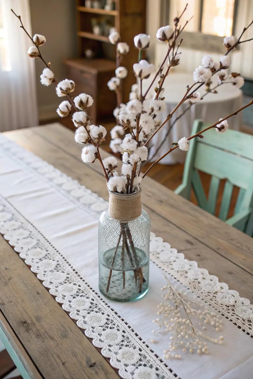 Farmhouse charm: fleece offshoots contribute suppleness and intimacy.