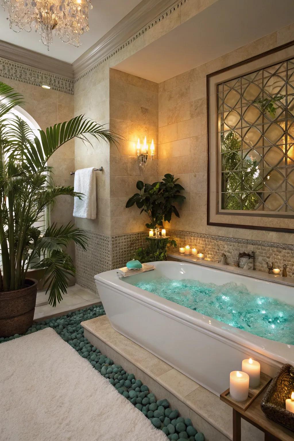 Crystals in the lavatory can transform it into a serene, spa-like escape.