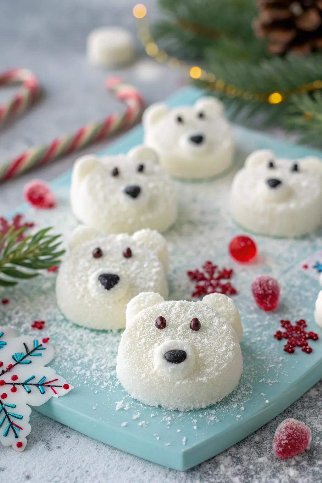 Cute frosty polar bear treats that are great for family fun.