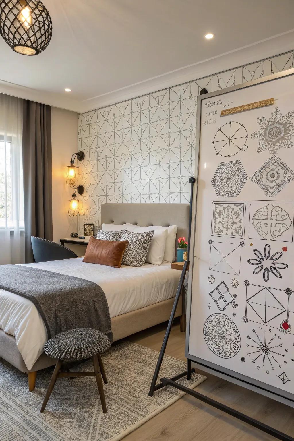 Elevate your room's style with fashionable geometric patterns.