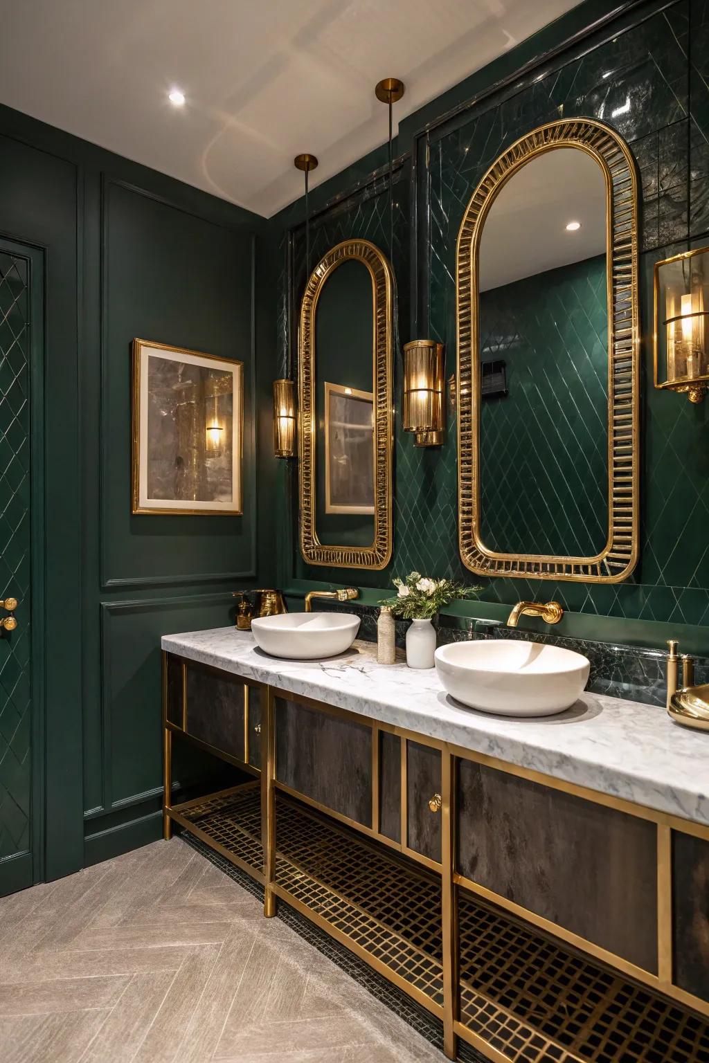 Metallic details add glamour and balance.