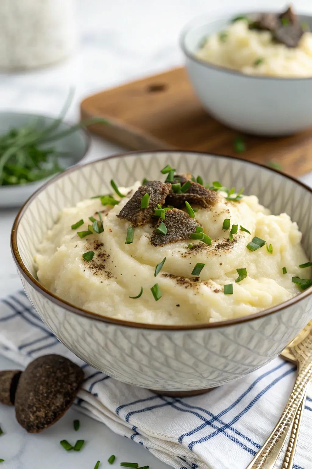 Pureed potatoes, a gourmet side dish for your December dinners.