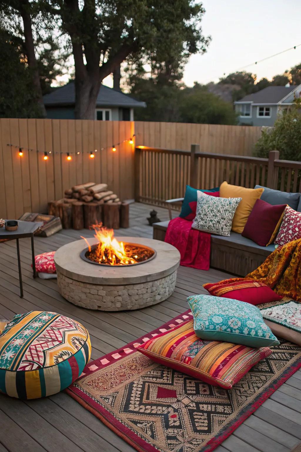 Decorative accents like linings and throws incorporate comfort and style to your patio.