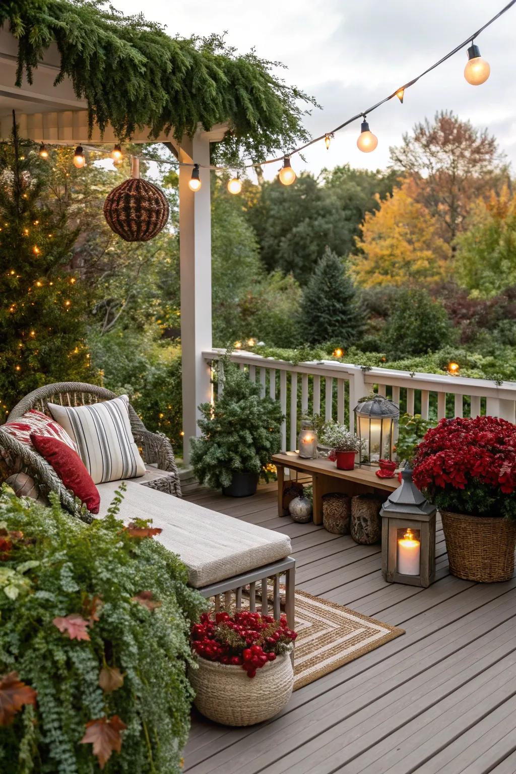 Seasonal decor keeps a deck fresh and inviting year-round.