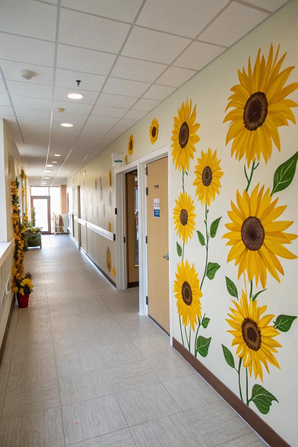 Wall stickers featuring sunflowers provide a fast and effortless means to renew your space.