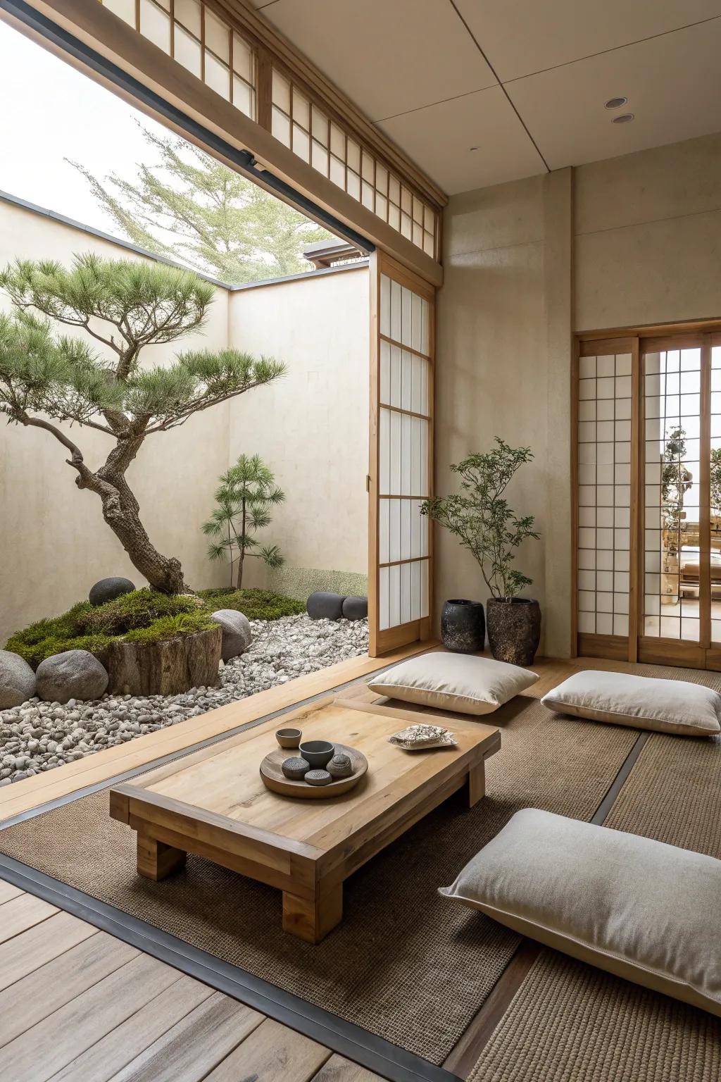 A zen space encourages tranquility and relaxation.