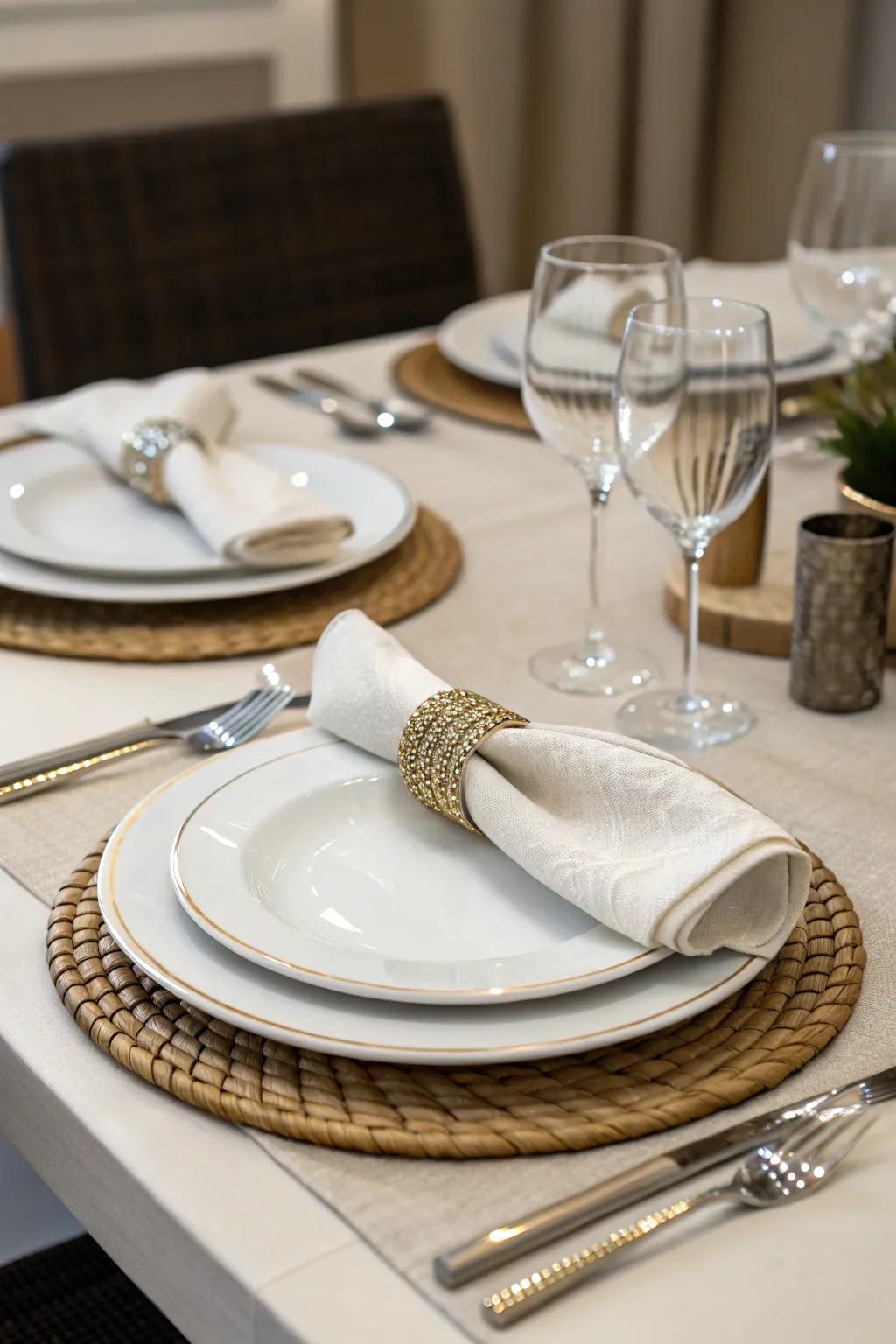 Delicate metallic nuances impart precisely the appropriate degree of dazzle.