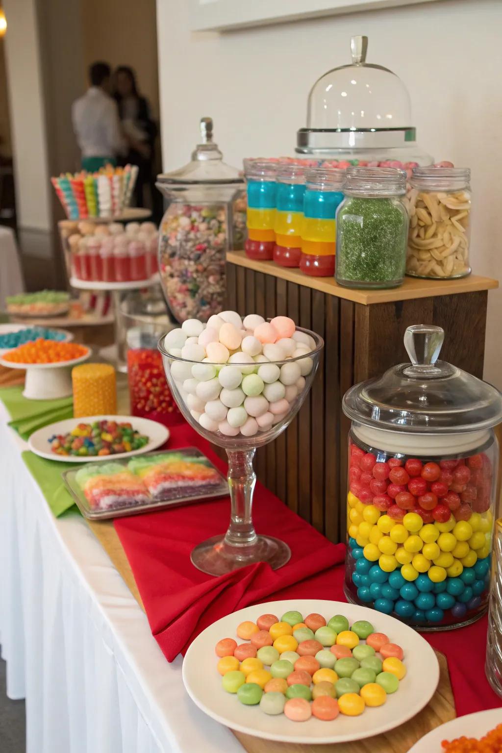 Distinct sweets rendering the setup stand out.