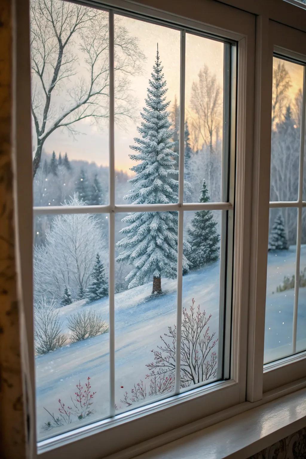 A serene winter panorama offering quiet reflection