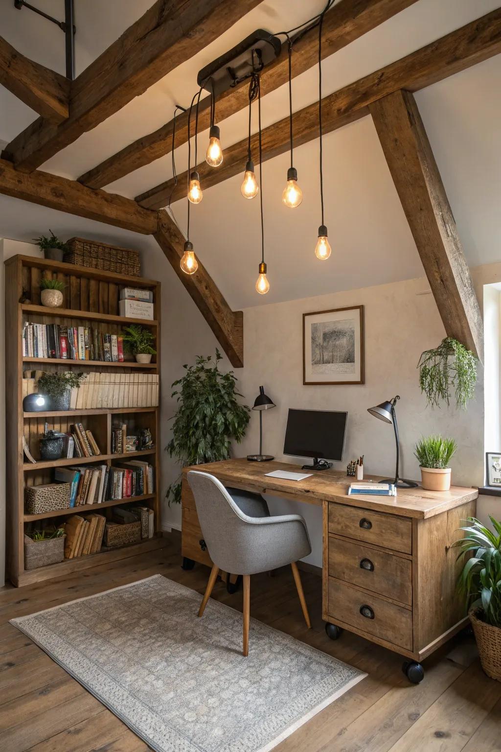 Retro charm with incandescent bulbs for a warm, retro feel.