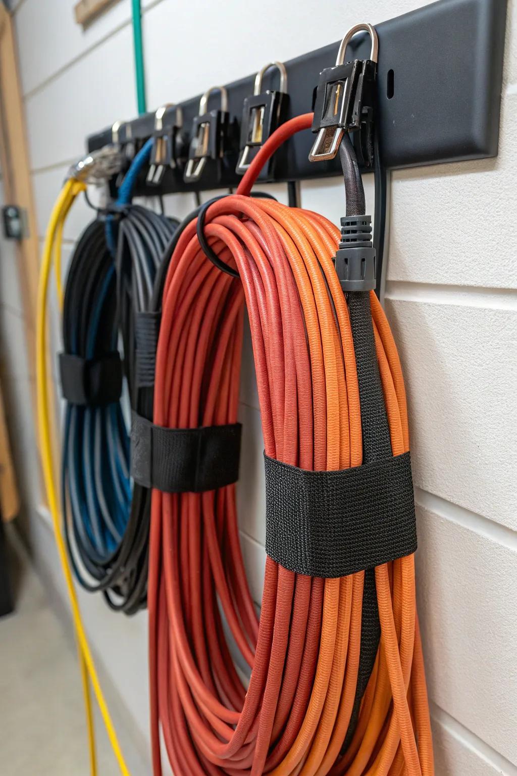 Velcro ties ensure leads are secure and easy to store.