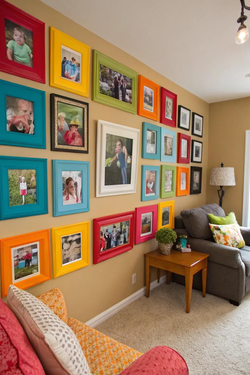 Vibrant shades generate displays.