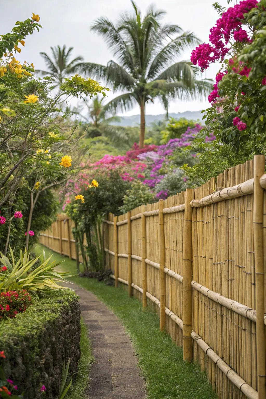 Bamboo fences present a sustainable and exotic design option.