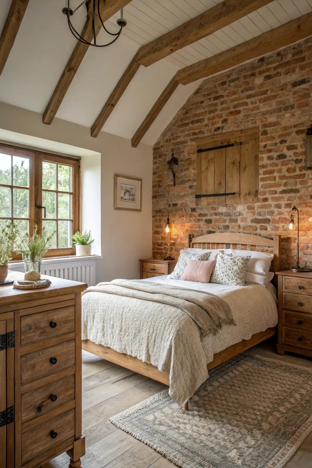 Brick walls add texture.