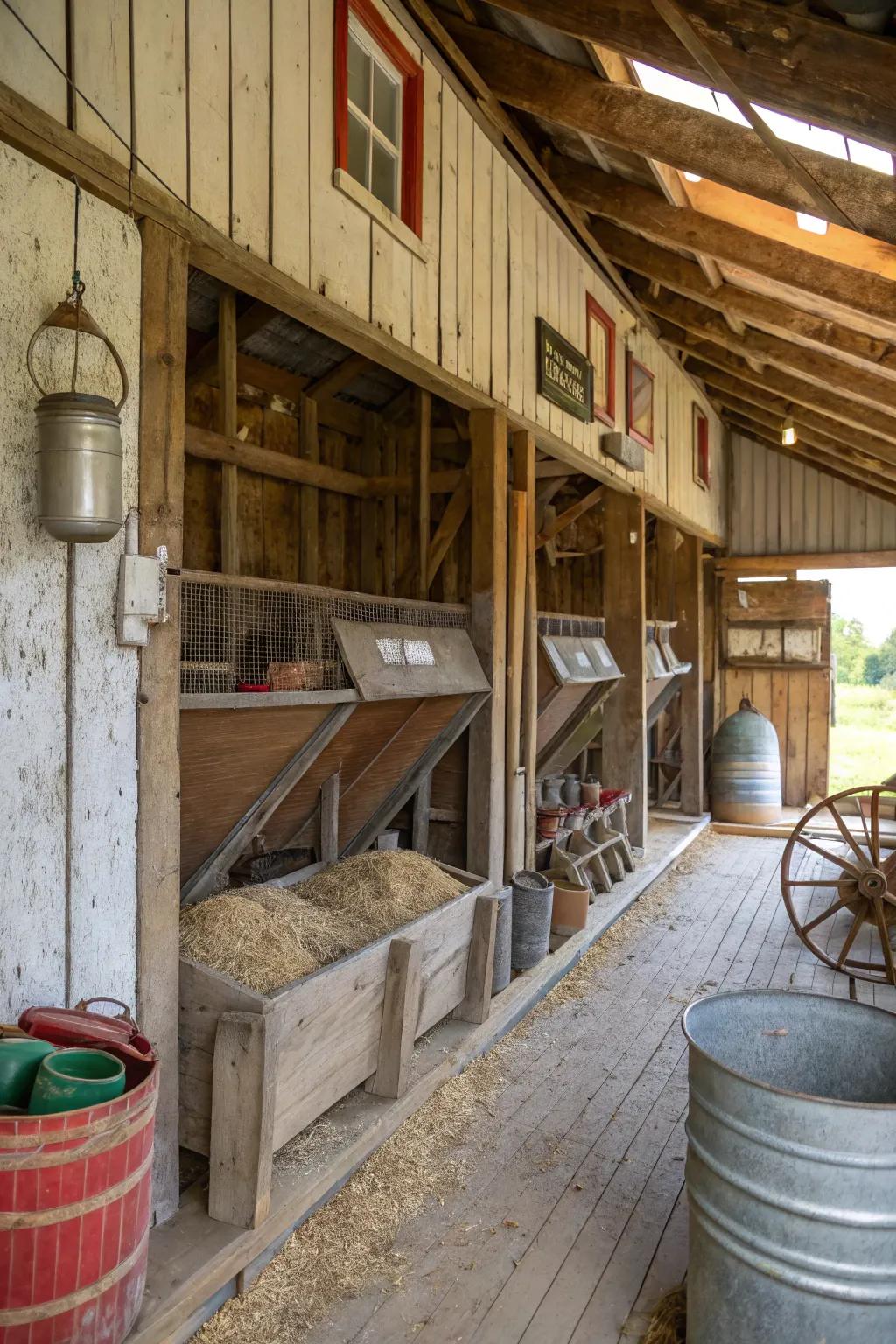 Upcycled items bring charm and eco-friendliness.