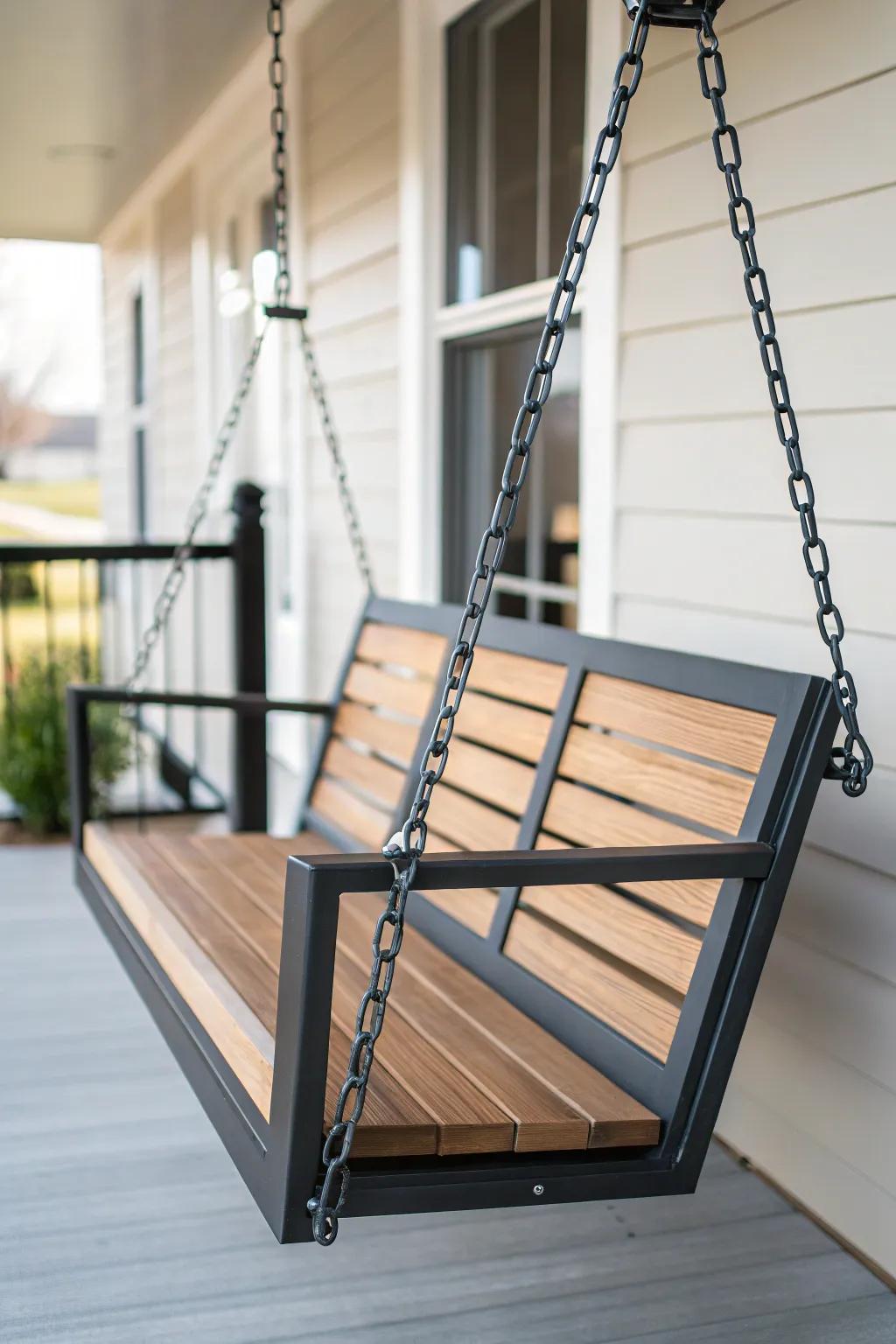 Intermix materials for a contemporary reinterpretation of a classic swing.