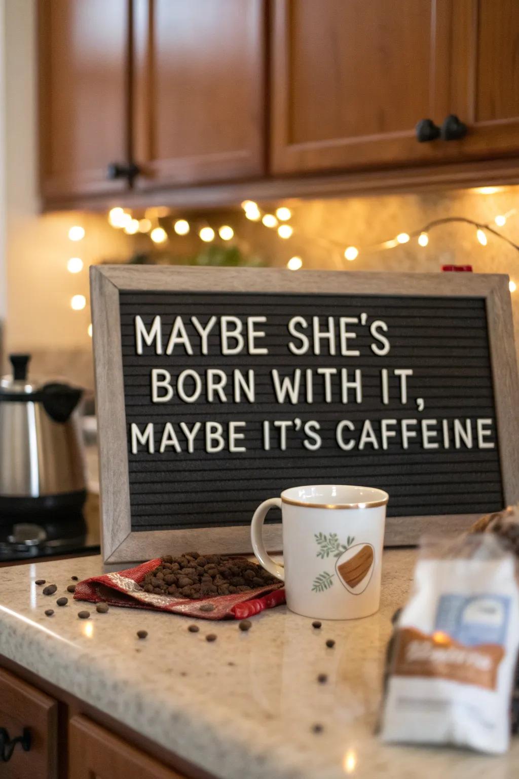 A funny wink at life’s small must-haves.