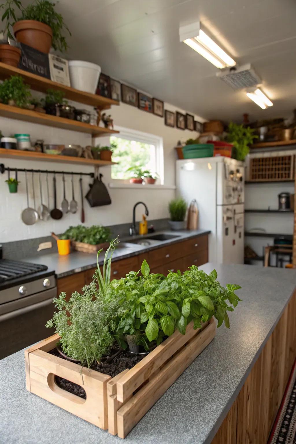A spice garden provides freshness and taste to your kitchen.