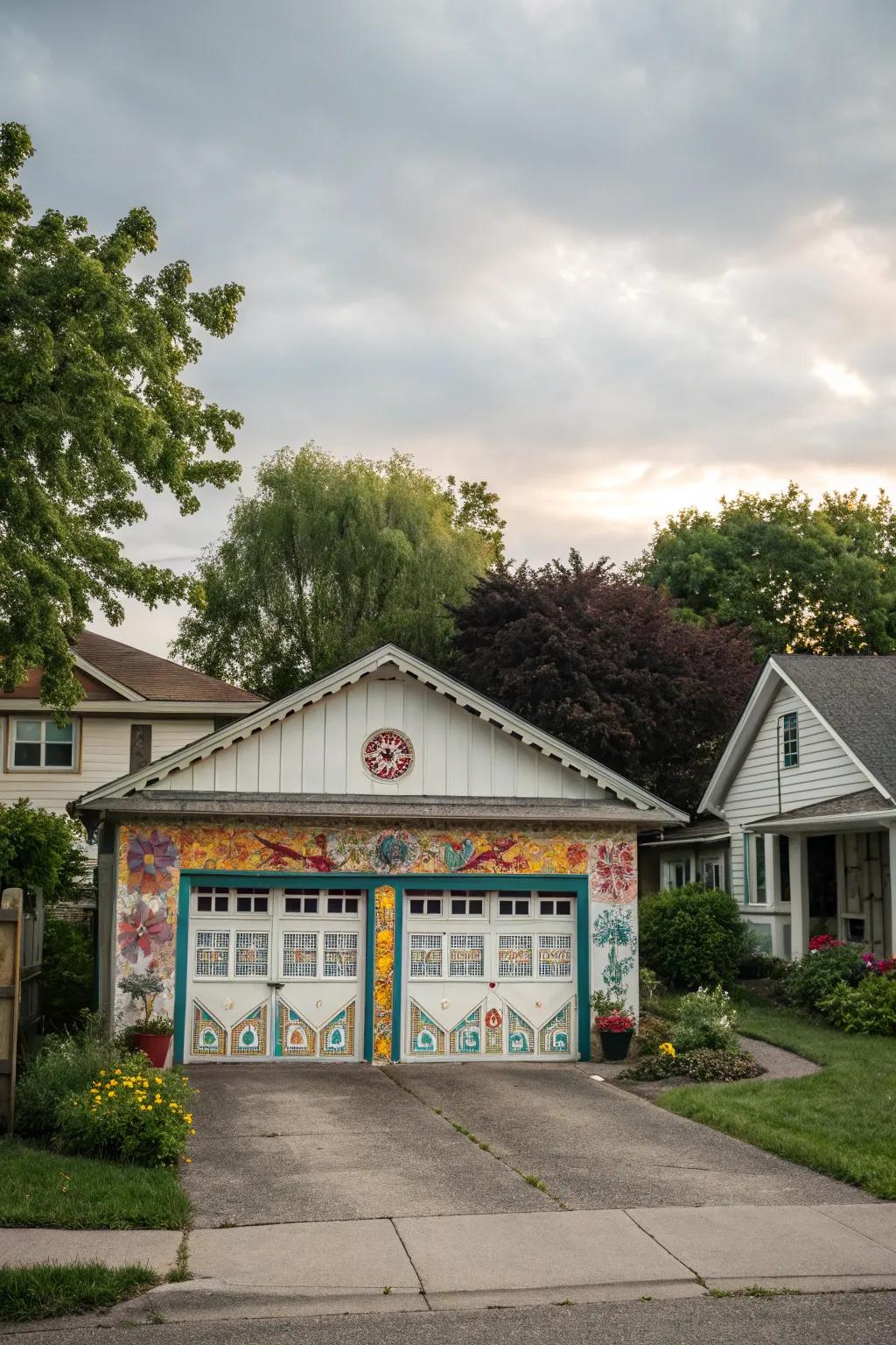 Individualized details make garage trim unique.
