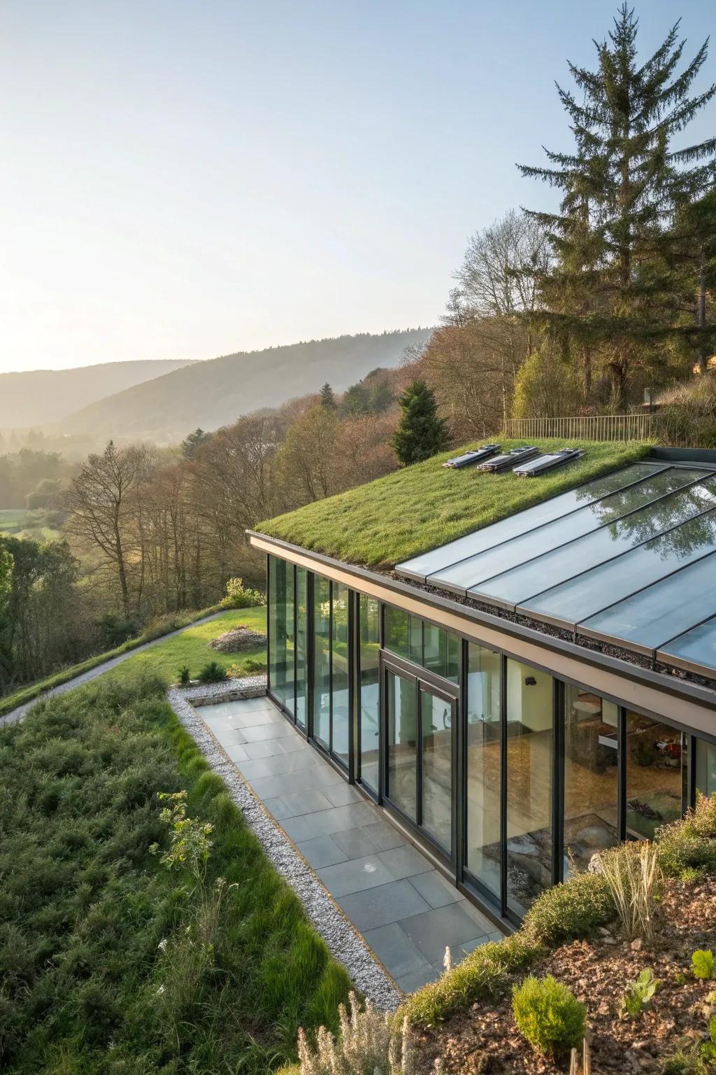 An eco friendly roof blending sustainability and sophistication.