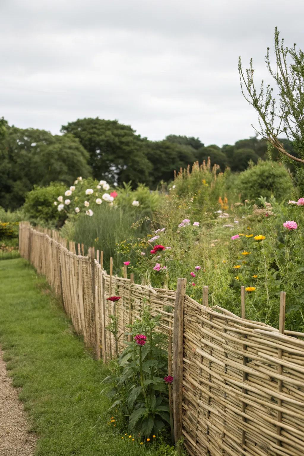 Fencing with a textured, natural look from reed.