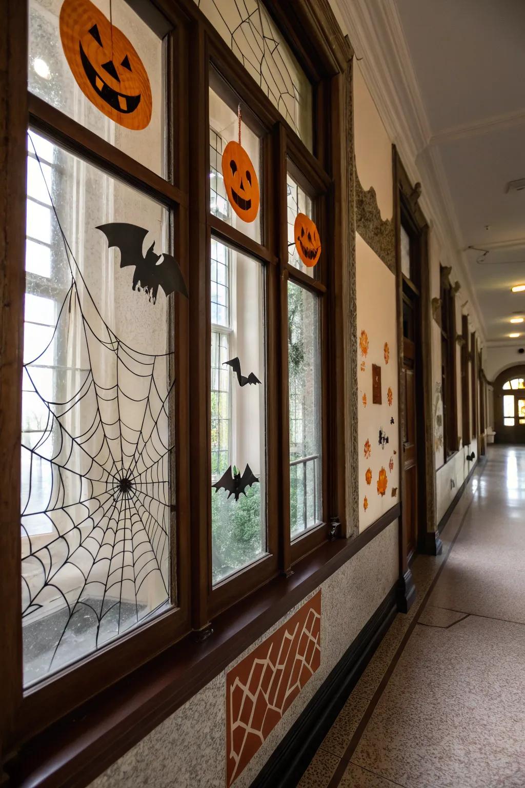 Adorn windows for a haunted view.