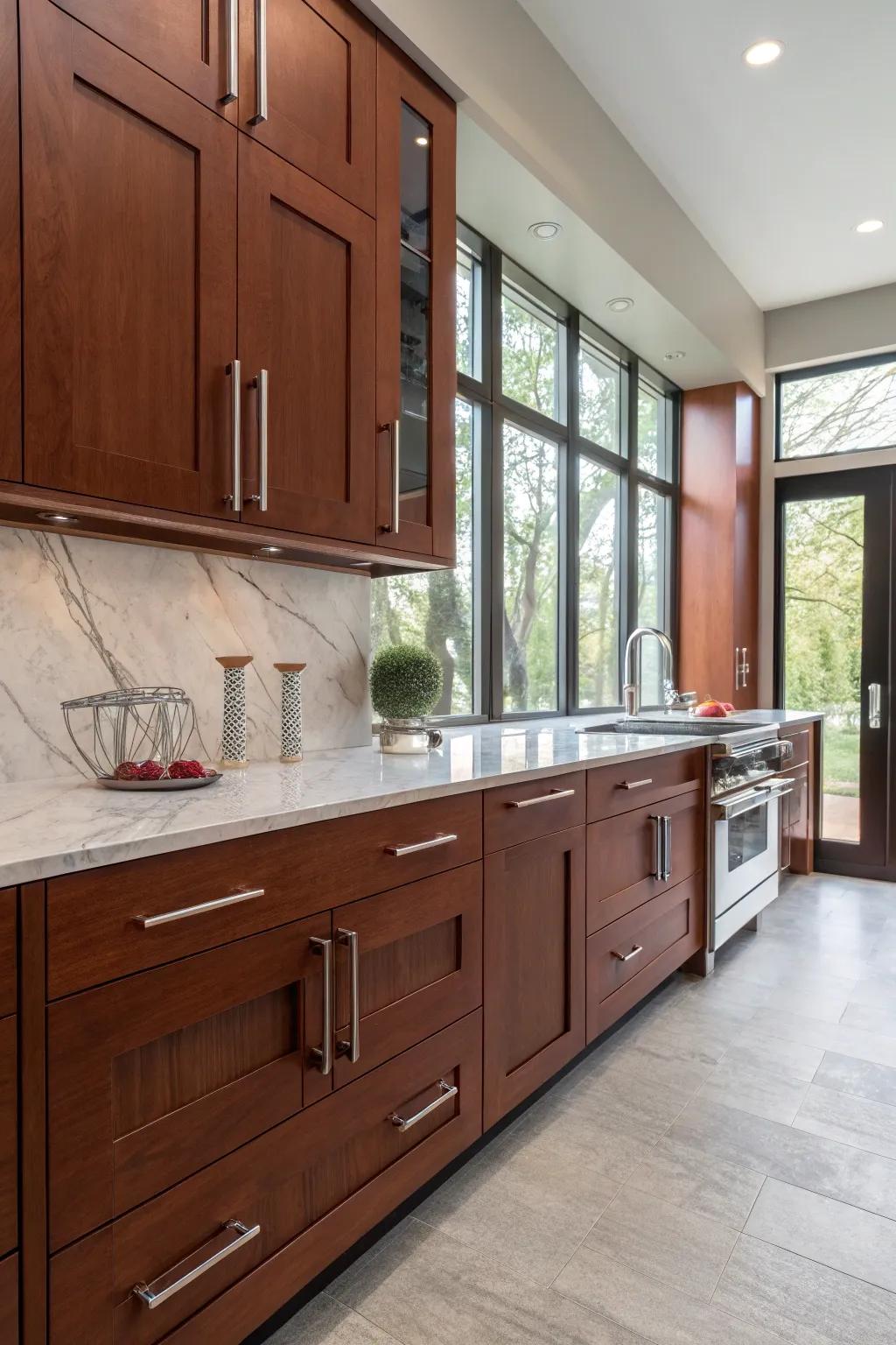 Geometric metallic handles realizing modern architectural twists.