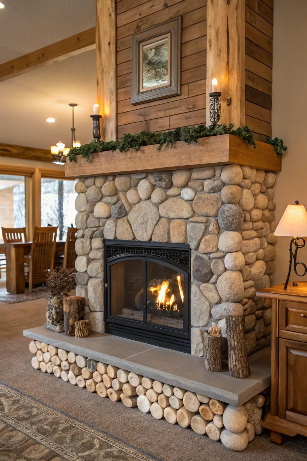 Original textures add an earthy and calming vibe to your fireplace.