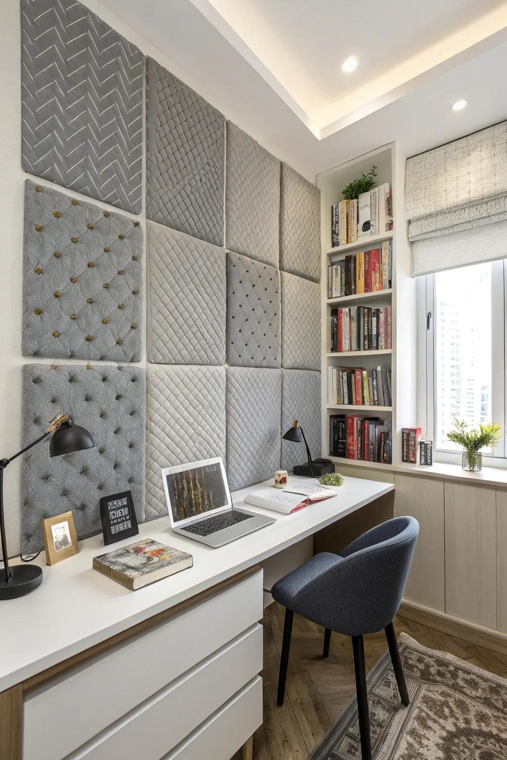 Sound-dampening panels improve focus.