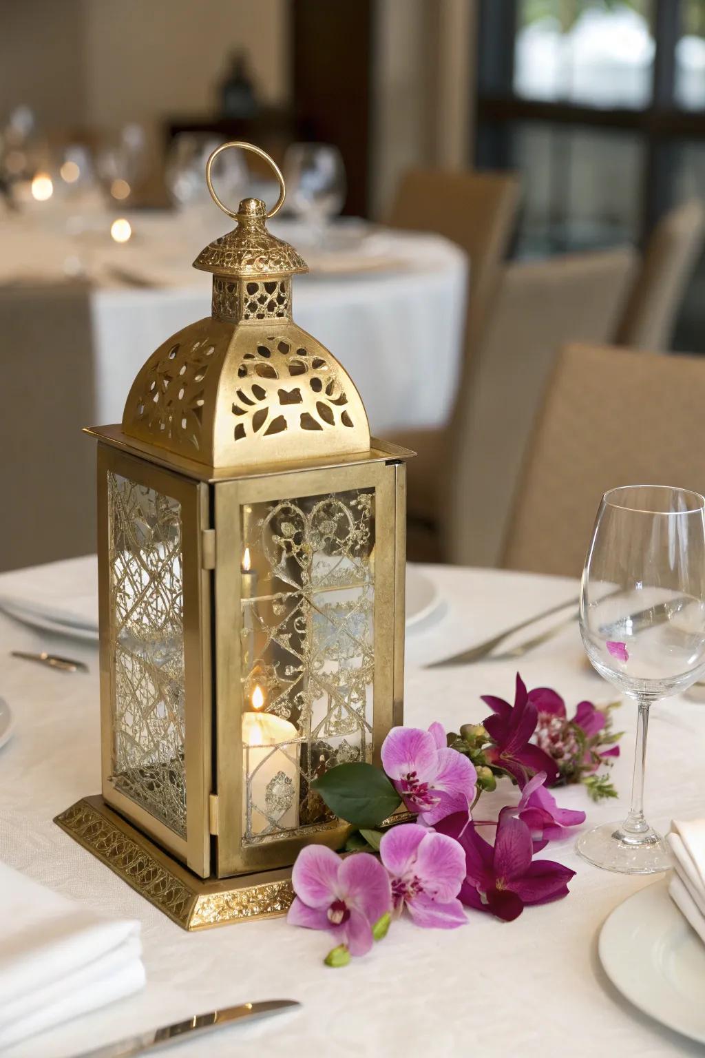 Glamorous gold <strong><em>light</em></strong> featuring luxurious floral display.” loading=”lazy” class=”pimg”>
	</picture><figcaption>Glamorous gold <strong><em>light</em></strong> featuring luxurious floral display.</figcaption></figure>
<p>For a touch of glamour, use gold-painted <strong><em>lights</em></strong> with luxurious flowers such as orchids or lilies. This opulent design is fitting for formal occasions.</p>
<h3>Might be a good match:</h3>
<ul class=