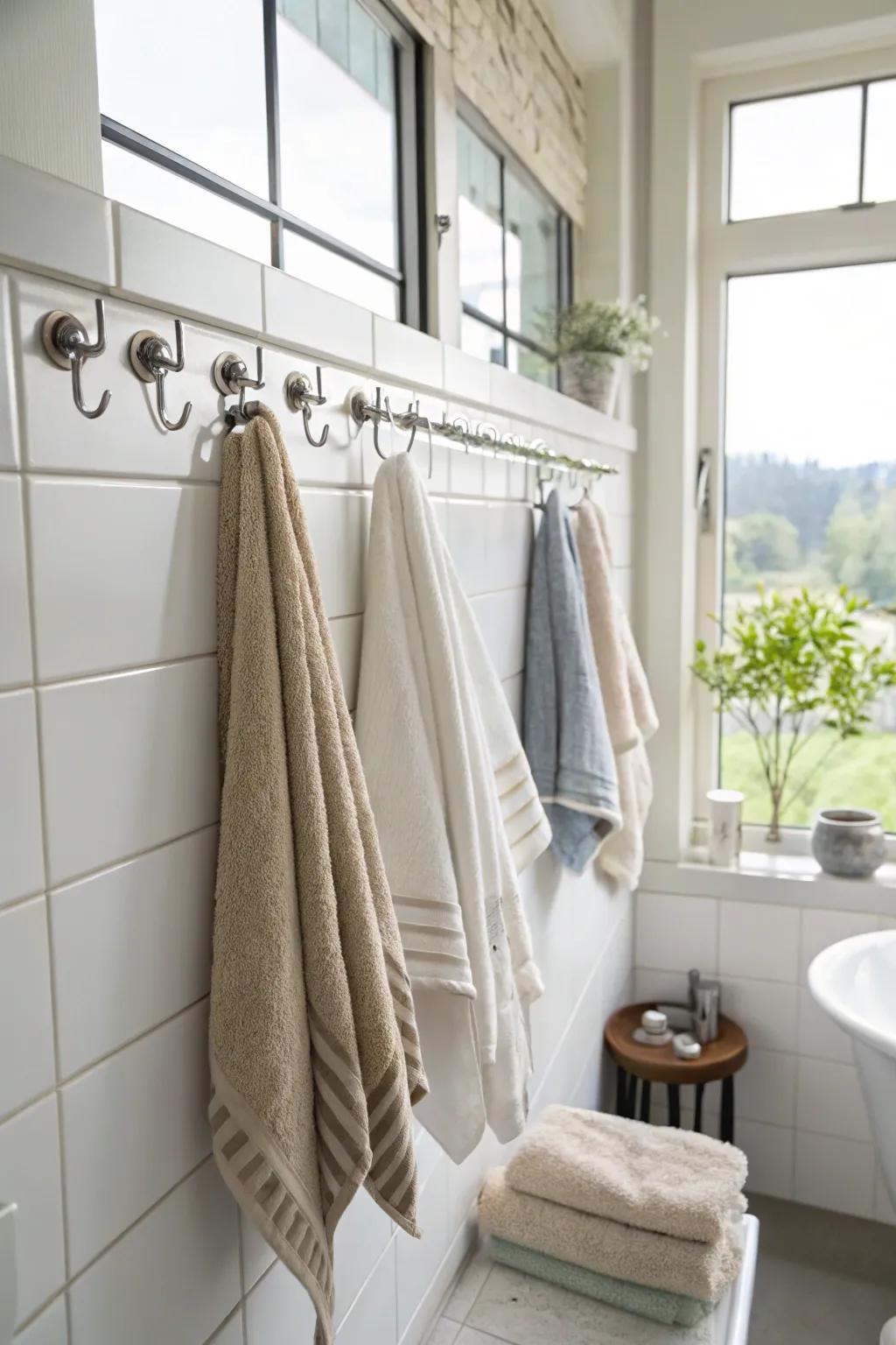 Adhesive fasteners offer a flexible and non-permanent textile hanging solution.