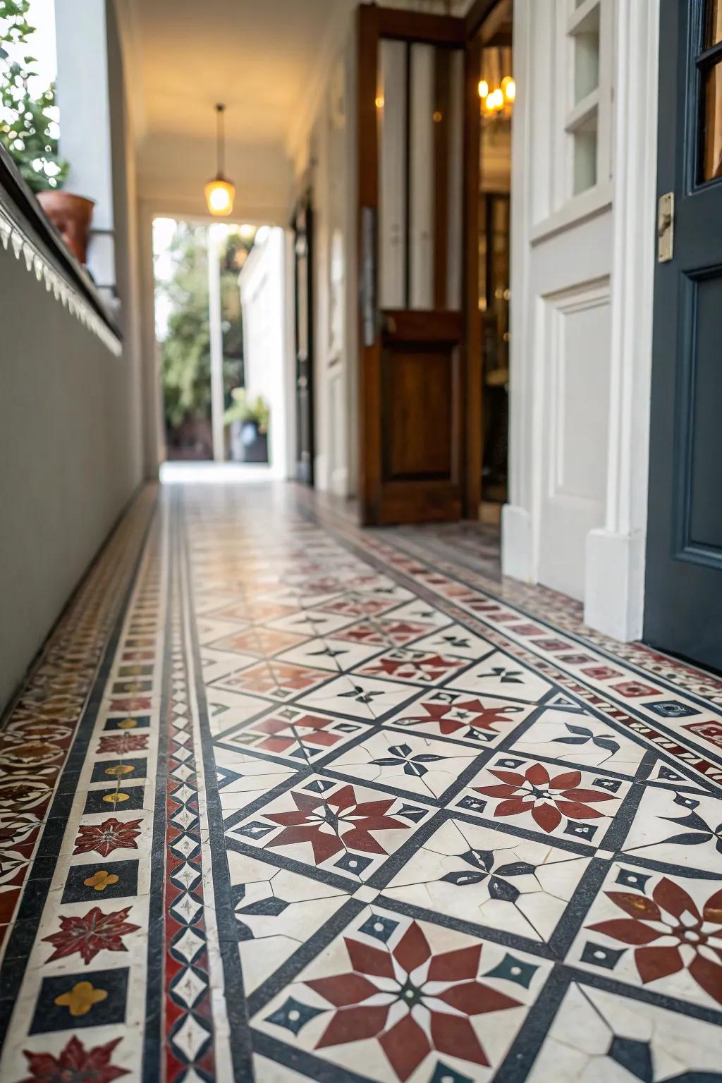 Classic floor tiles will provide an impression.