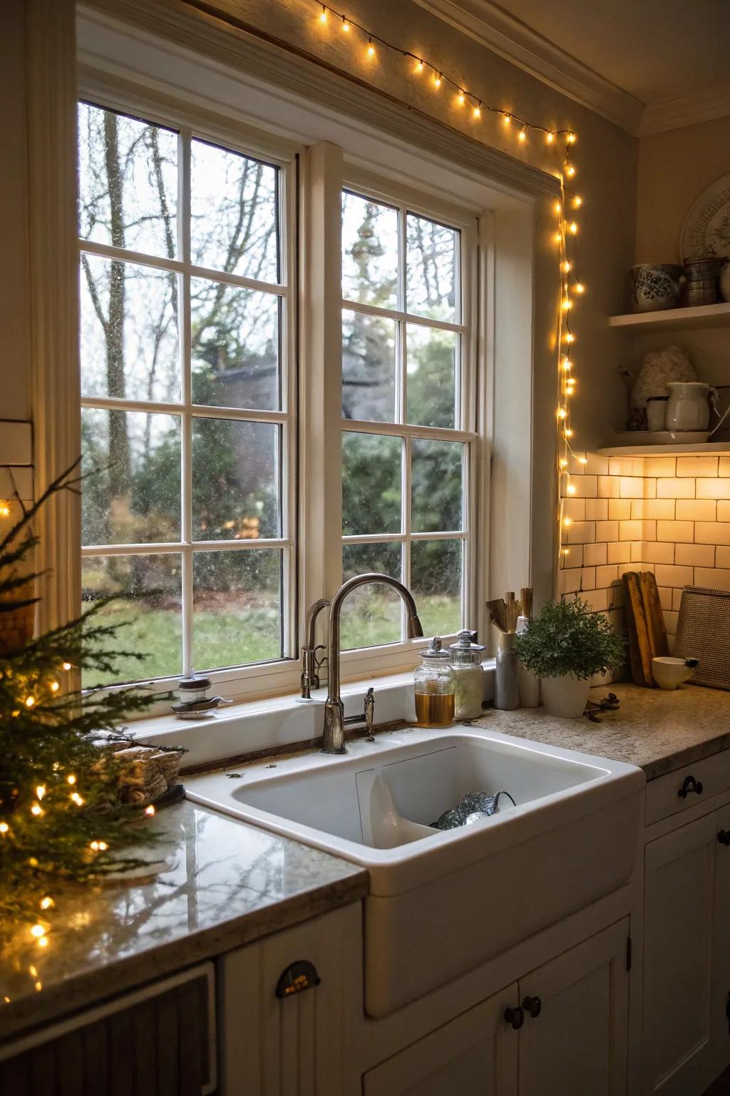 Lighting that highlights the window's charm.