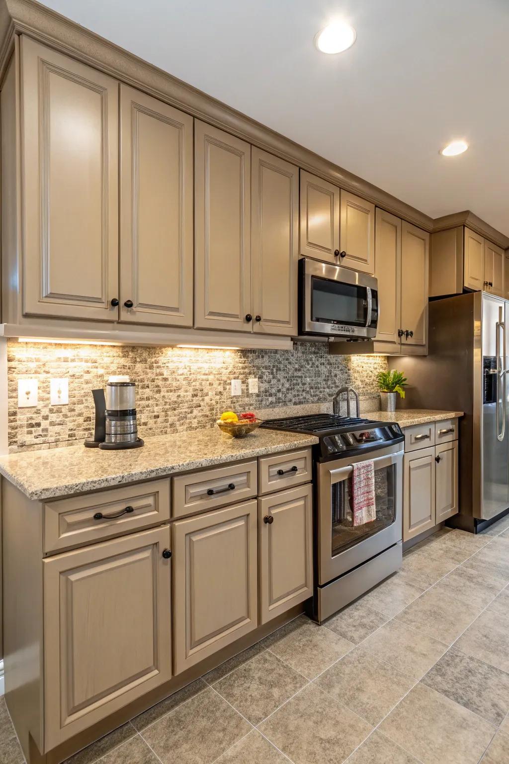 United shade schemes for a harmonious kitchen design.