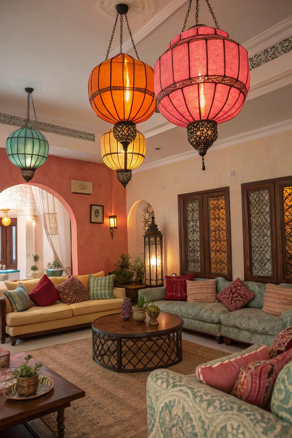 Striking and colourful lanterns invigorate and enliven any space.