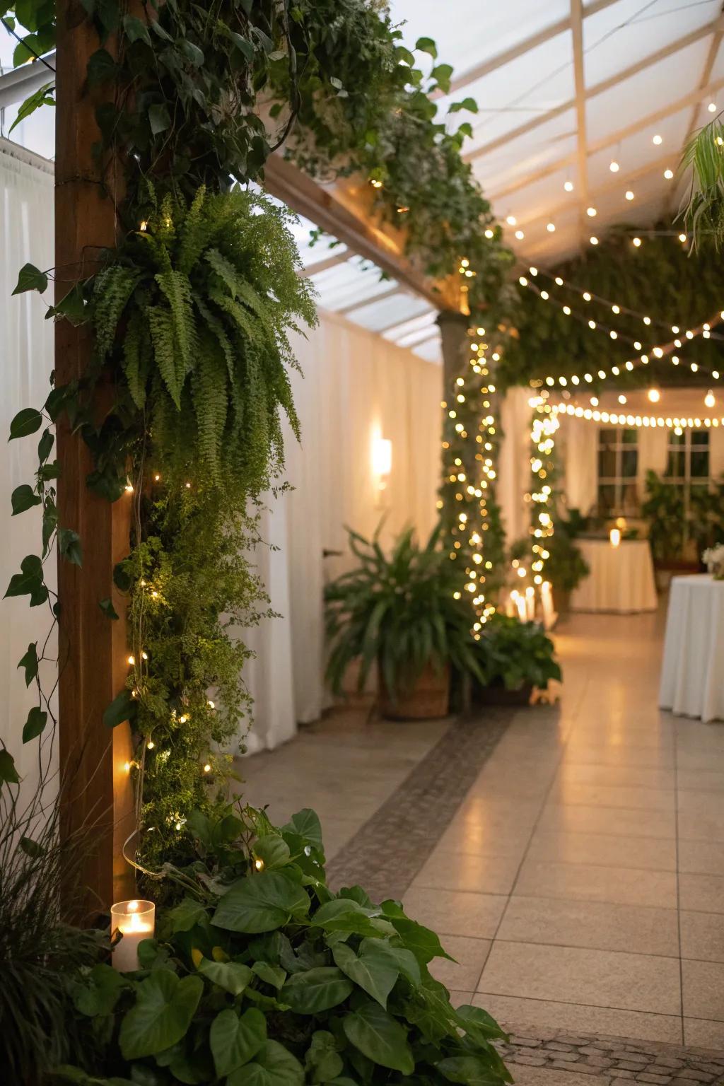 A blend of nature and light for a calming indoor garden feel.