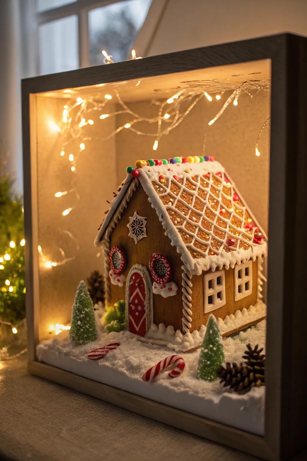 A sweet gingerbread house diorama